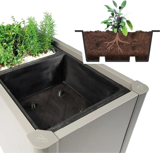 Biohort Pflanzeinsatz für Pflanzbeet Belvedere, 4 Stück, Schwarz, Höhe: 18 cm, Breite: 50 cm, Tiefe: 50 cm - Bild 1