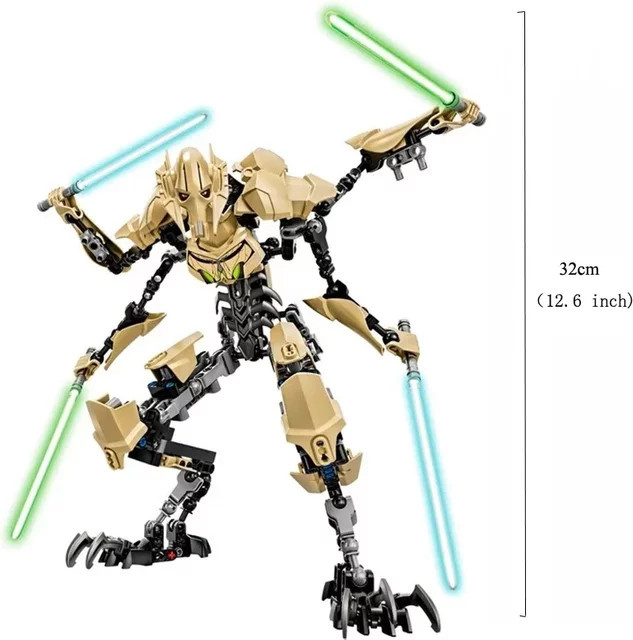 STERN Roboter Grievous, Action Figur, mit Lichtschwert Griff, Bausteine - Bild 1