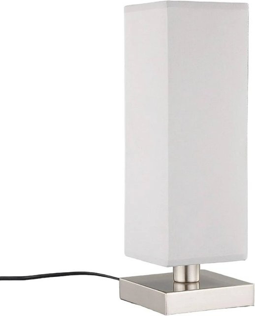 Lindby Tischlampe Julina Modern aus Alu und Textil in Alu-grau, 1-flammig E14, Höhe: 35,0 cm, Breite: 12,0 cm, Tiefe: 12,0 cm - Bild 1