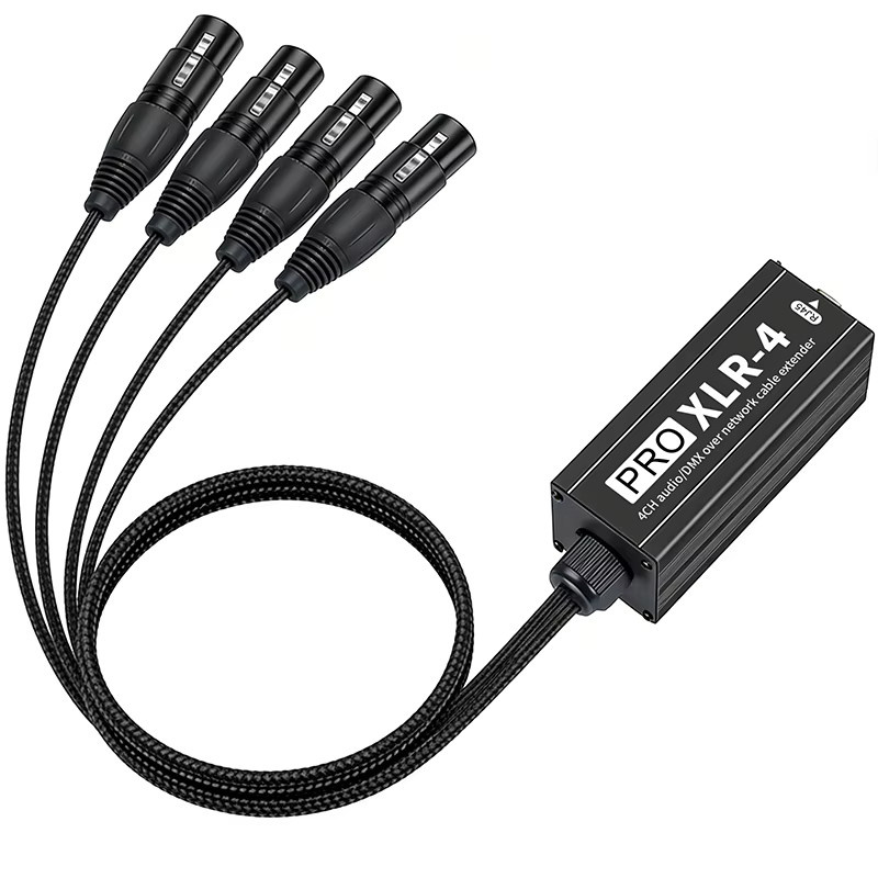 TITAK 4-Kanal XLR RJ45 Netzwerk-Extender PRO XLR-4 für professionelle Audio- und DMX512-Beleuchtung Übertragung in Schwarz - Bild 5
