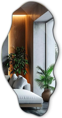 Tulup Spiegel in organischer Form, asymmetrischer Wandspiegel im Boho-Stil, Breite: 50 cm, Höhe: 100 cm