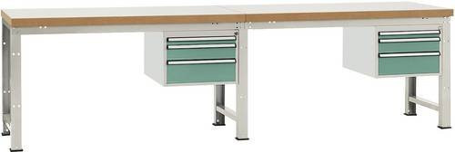 Manuflex Werkbank WP5567.0001 in Grau und Grün, B/T/H: 180 x 80 x 30 cm - Bild 1