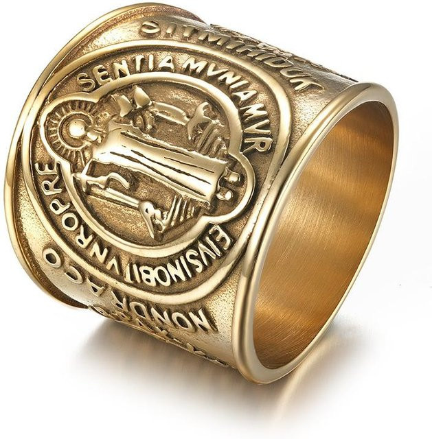YIRAN Jewelry Edelstahlring, Gold, Herren - Bild 1