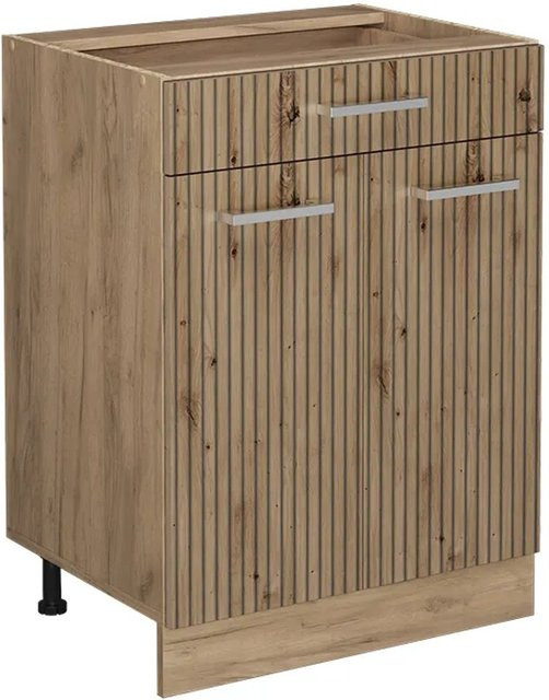 Vicco Küchenunterschrank R-Line Artisan-Eiche in Goldkraft Eiche mit Schubladen und Türen, B/T/H: 60 x 46 x 81,6 cm - Bild 1