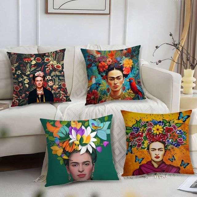 FridaS Art Kissenbezug mit Plüschdruck im ästhetischen Design für dein Sofa und deine Heimdekoration - Bild 1