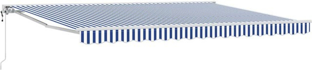 Elektrische ausziehbare Markise von vidaXL in Blau und Weiß mit Maßen B: 4,5 m x T: 3 m - Bild 1