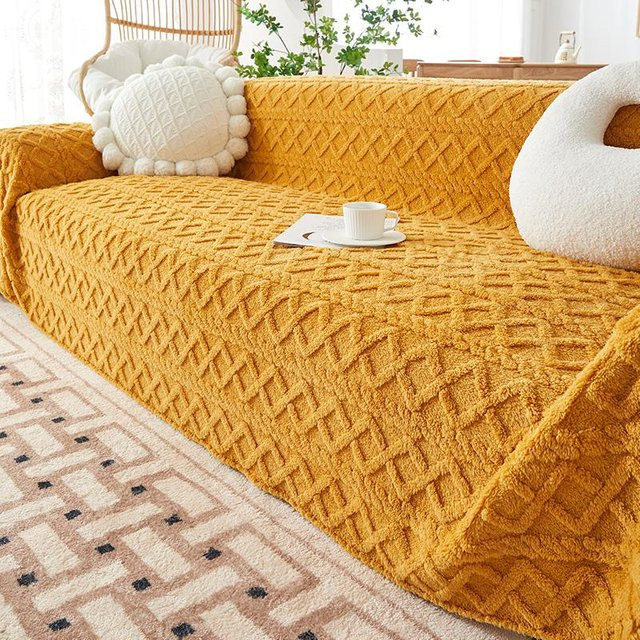 Super Six Sofabezug aus Plüsch in Grau, Staubdichte Sofaabdeckung aus Polyester, B/H: 180 x 130 cm - Bild 1