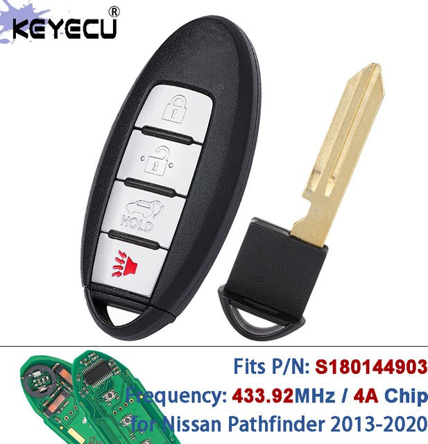 KEYECU Smart Remote Key Fob für Nissan Pathfinder 2013-2020, 434 MHz, 4A Chip, Schwarz - Bild 1
