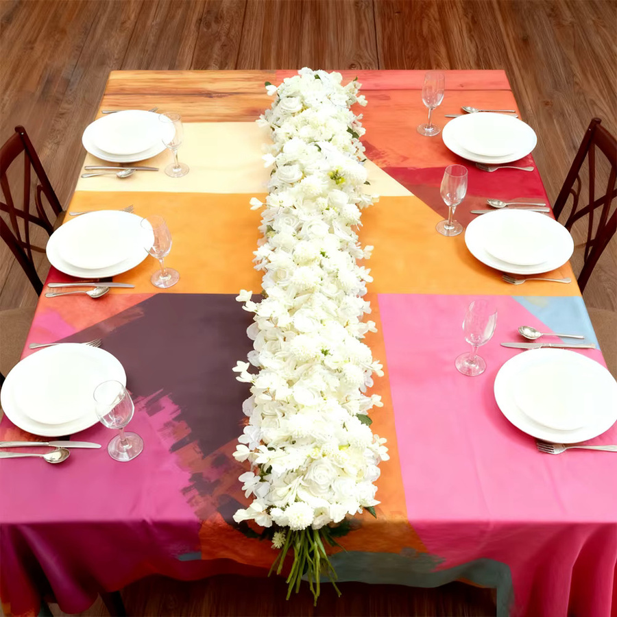ChangYiMei Künstliches Blumenarrangement in Weiß für Hochzeiten und Tischdekoration - Bild 3
