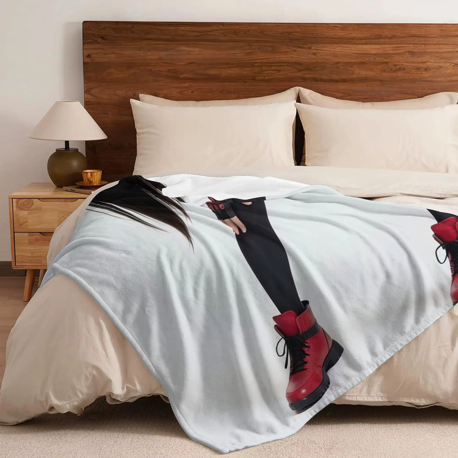 Weiche Fleece Decke mit Cartoon-Tier-Muster in Weiß für Erwachsene - Bild 2