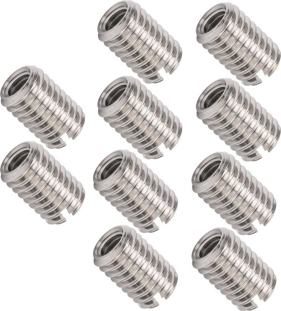 10 Stück Gewinde Reparatur Mutter von TOMTOP JMS aus Edelstahl in Silber, M5 x 0,8mm und M8 x 1,25mm, 12mm - Bild 1