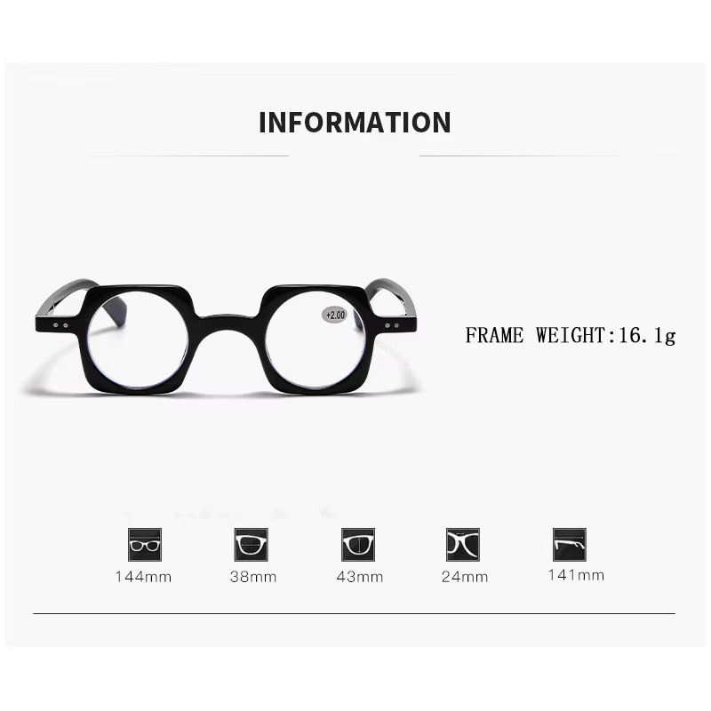 VABBON 6033 Lesebrille, Retro, oval, Vollrand, Herren, Anti-Blaulicht - Bild 3