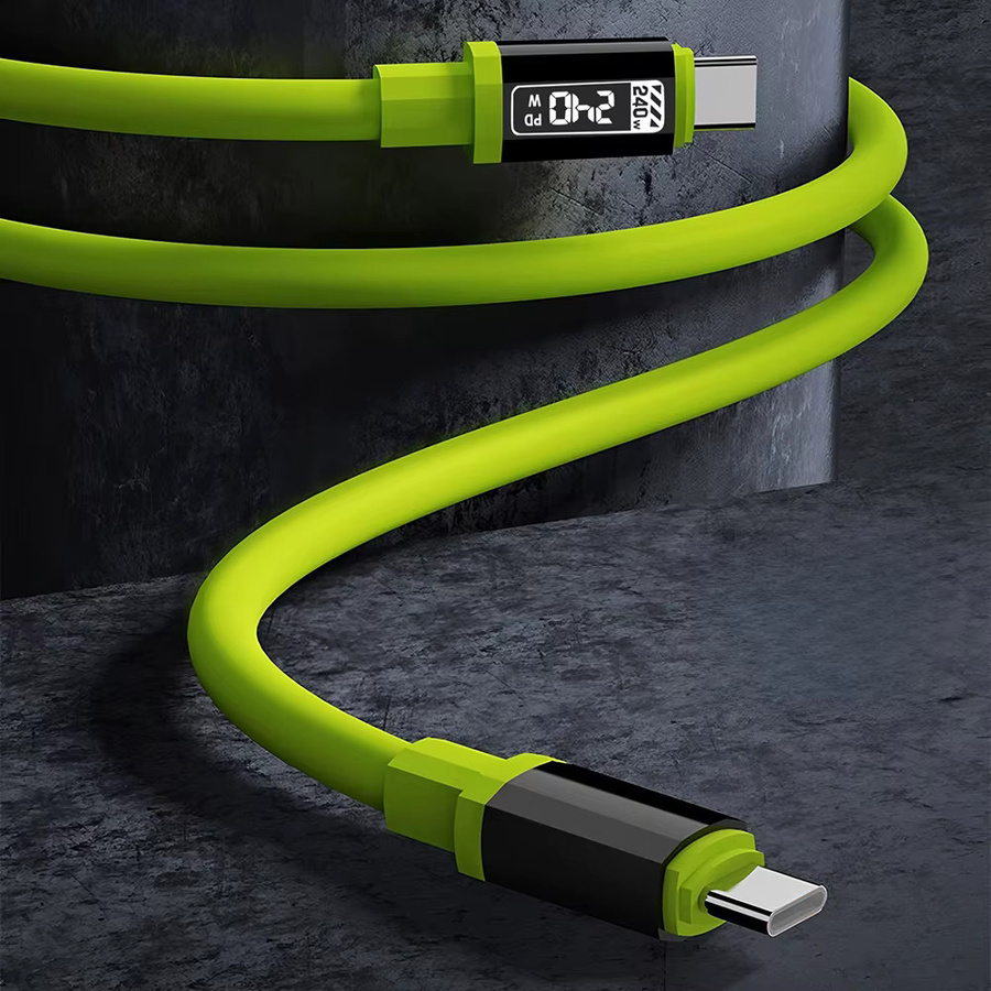 240 W USB-C auf USB-C Ladekabel mit 6 A Hochleistungs-Ladegerät in Grün für Xiaomi, iPhone und Samsung - Bild 2