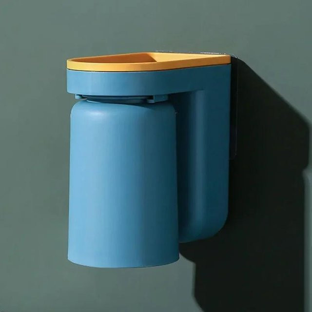 Luxus Zahnbürstenhalter mit Mundspülbechern Glow 4, Wandmontierte Badezimmeraufbewahrung in Blau - Bild 1