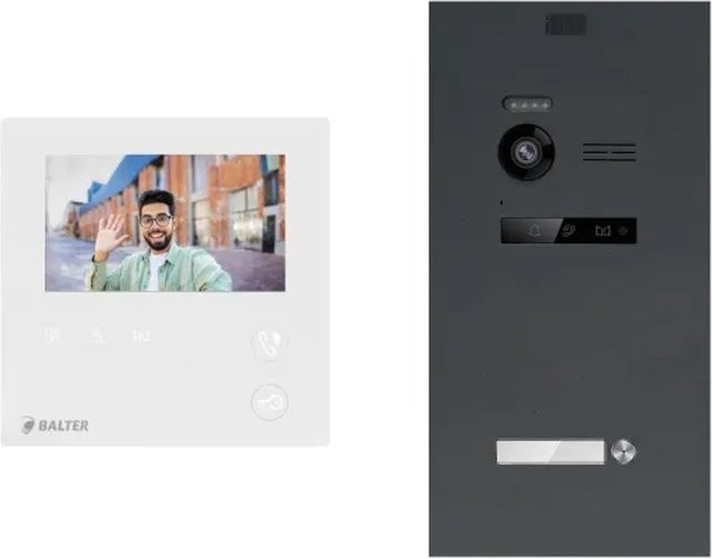 Balter Evo Mini Video Türsprechanlage 2-Draht Bus Komplettsystem für 1-Familienhäuser in Anthrazit - Bild 1