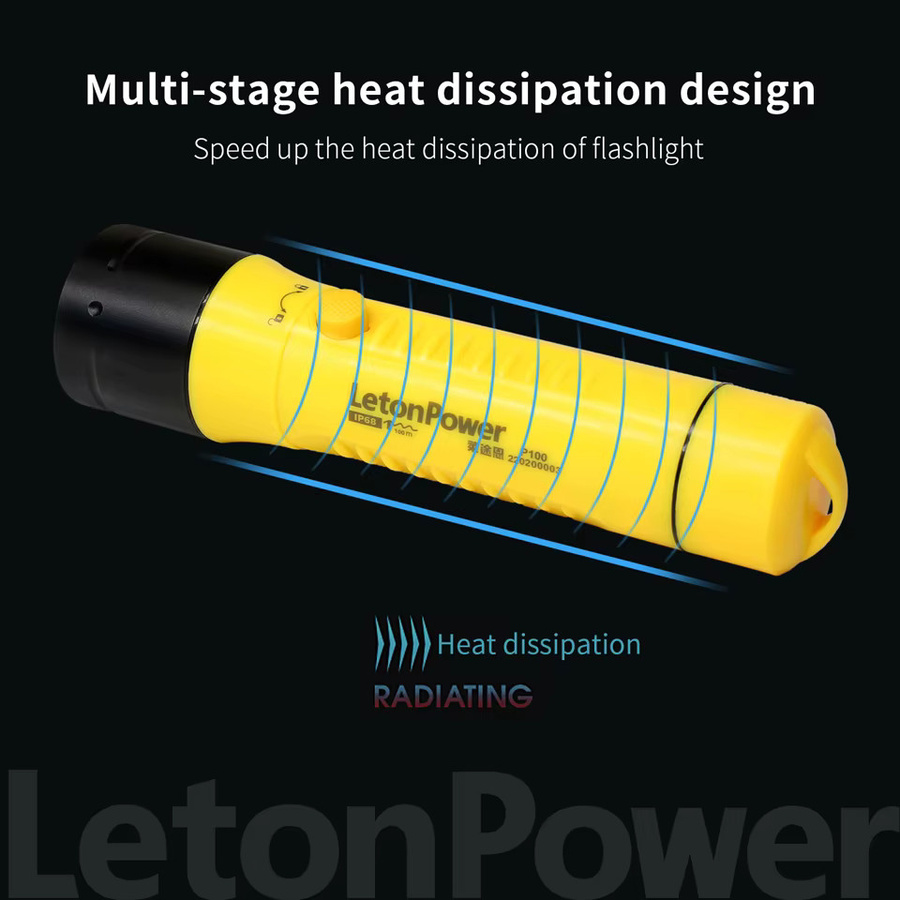 LetonPower LED Unterwasserlampe IPX8 wasserdichte Tauchlampe mit Fokus für Outdoor und Nachtfischen in Gelb - Bild 2