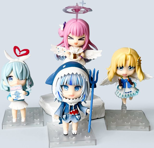 Bandai Q-Version Artikuliertes PVC-Figurenset Arona Gawr Gura Mika Filo, Set / Bundle - Bild 1