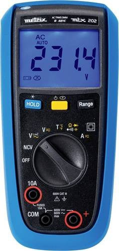 Metrix MTX 202 Digitales Hand-Multimeter Blau IP54 CAT III 600V 4000 Counts - Bild 1