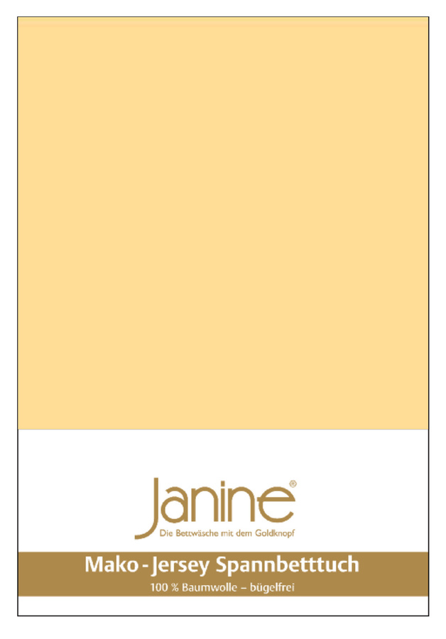 Janine Mako Jersey Spannbetttuch Bettlaken in Vanille, 90 x 190 cm - Bild 1