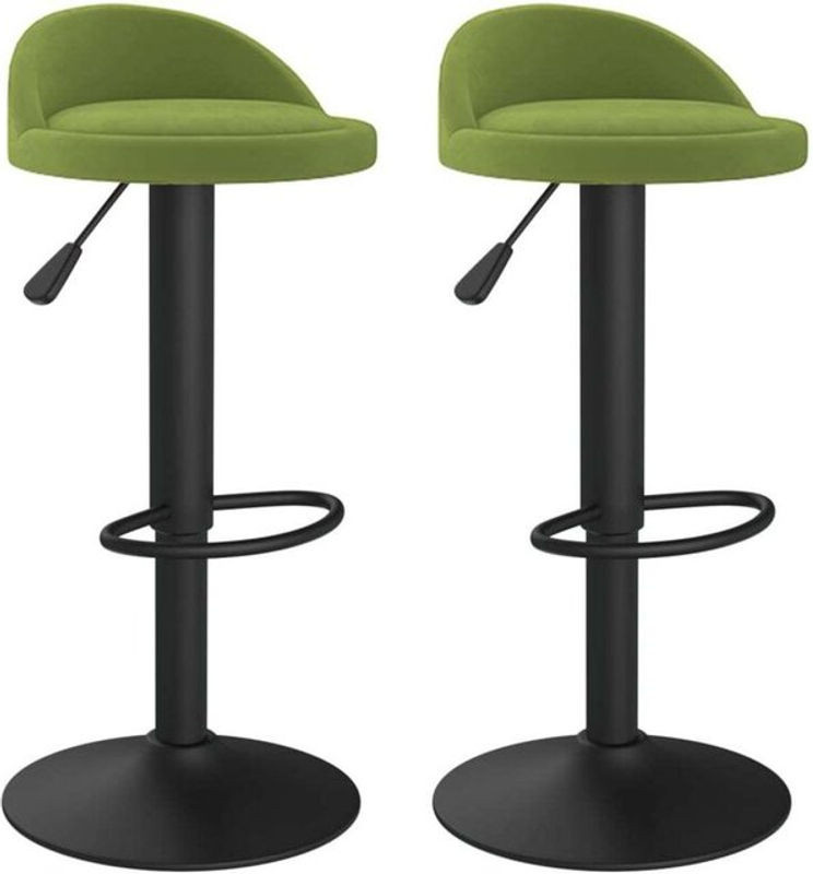 Set aus 2 Barhockern von vidaxl in Grün aus Samt und Metall im modernen Design - Bild 1