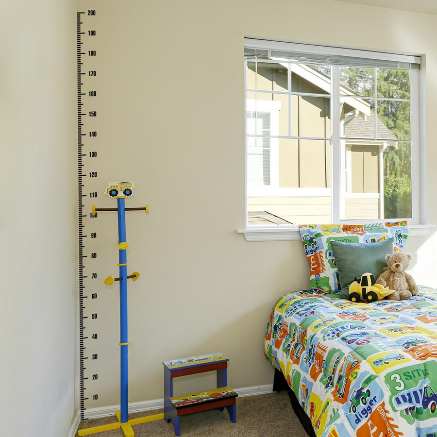 Bloom Habitat Wachstumstabelle als Wandaufkleber für das Kinderzimmer, Messband 0-200 cm, Schwarz - Bild 2