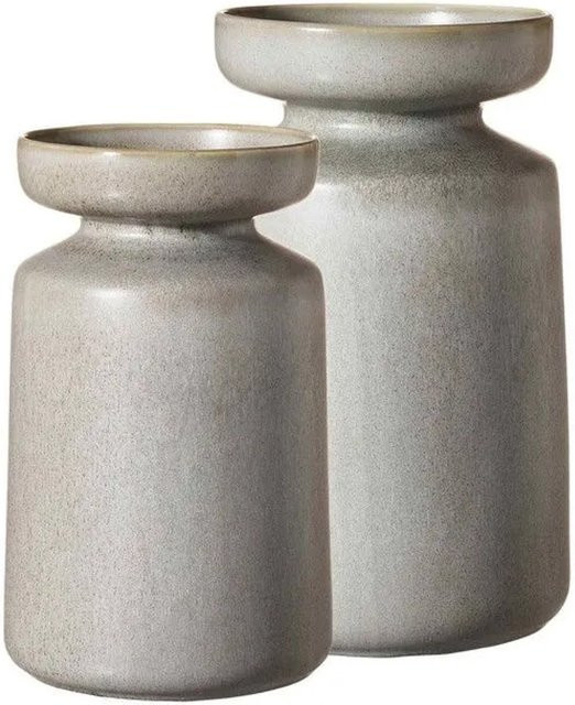 Ritzenhoff & Breker Imperia Vasen-Set 2-teilig aus Steingut in Grau, Höhe: 35 cm und Höhe: 30 cm - Bild 1