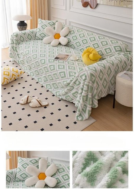 Super Six Sofabezug aus Fleece im nordischen Stil, Universal Vollbezug für dein Sofa, Breite: 180 cm, Tiefe: 130 cm - Bild 1