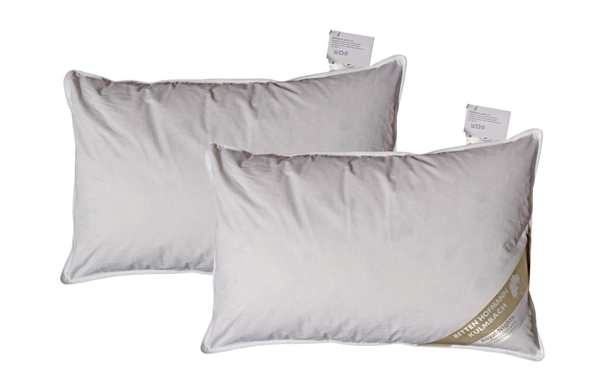 2er Set Betten Hofmann Dekokissen mit Daunen und Federn in Weiß, B/H: 60 x 40 cm - Bild 1