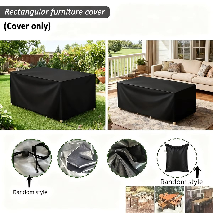 Wasserabweisende Sofa-Abdeckung für Terrassenmöbel in Schwarz mit UV-Schutz und Schneeschutz für alle Jahreszeiten - Bild 2