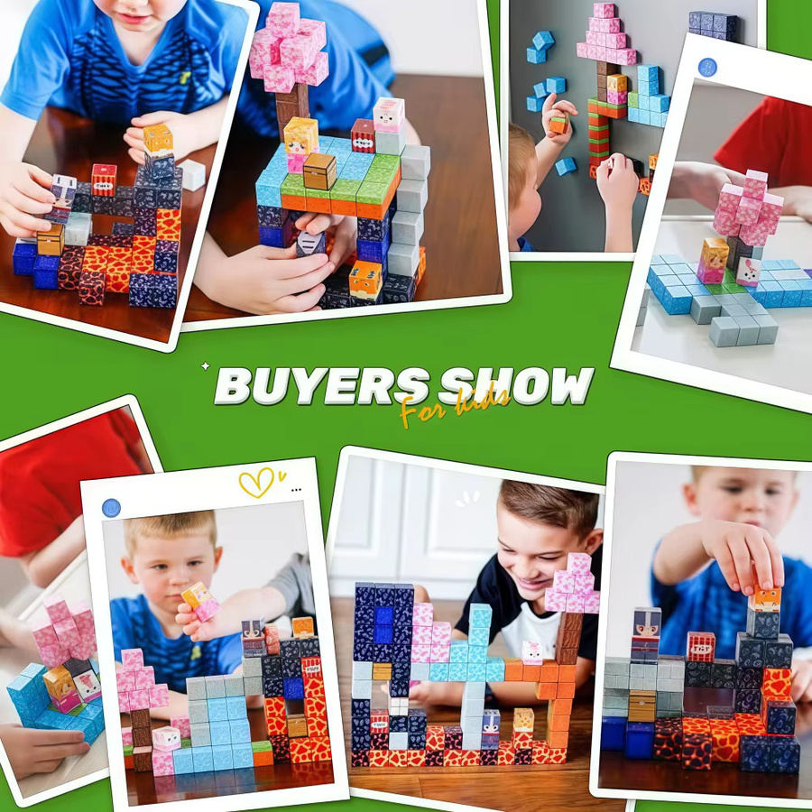 HUATEC Magnetische Bausteine Set mit 84 Teilen, Kreatives STEM Architektur und Straßen Szene Spielzeug für Kinder, Mehrfarbig - Bild 6
