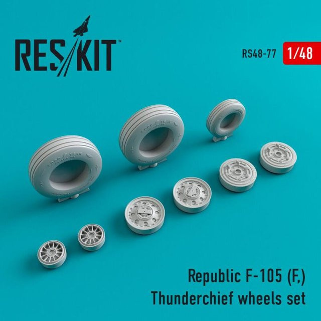ResKit Models F-105F Thunderchief Wheels Set, Zubehör, 1:48 - Bild 1