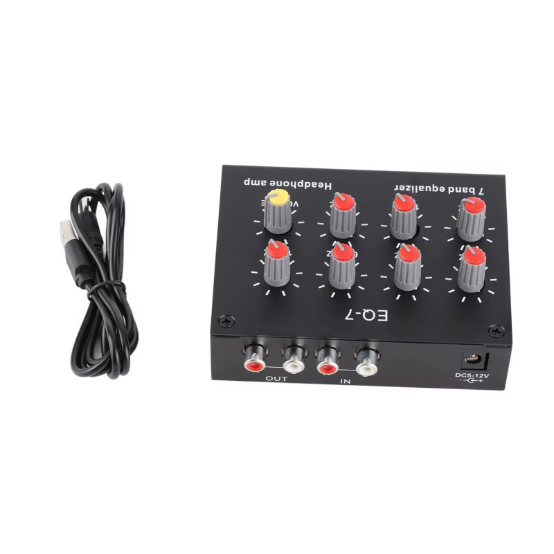 YOSOO 7-Band Digital-Equalizer in Schwarz mit 12 dB und hoher Bass-Anpassung für Zweikanal-Betrieb (DC5V-12V) - Bild 6