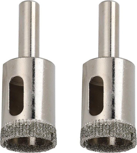 TOMTOP JMS Diamant-Lochsägen-Set mit Rundschaft für Glas, Marmor und Keramikfliesen, 2 Stück, Farbe: Silber, Durchmesser: 20 mm - Bild 1