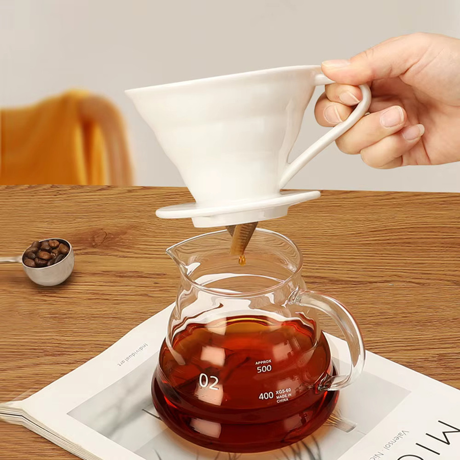 MYVIT Kaffeekannen-Set Sharing Pot mit Kaffeefilter und Tasse in Weiß - Bild 2