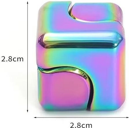Linyi toy Fidget Spinner Würfel aus Metall bunt - Bild 1