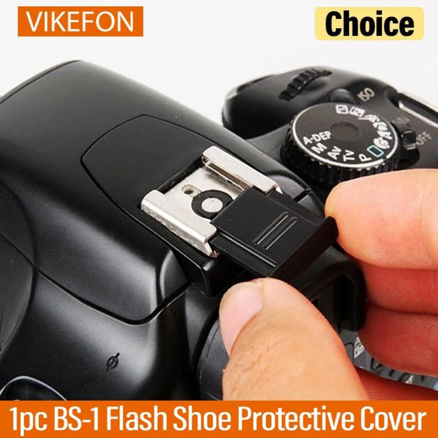 VIKEFON BS-1 Flash Schuh Schutzhülle in Schwarz für SLR DSLR Digital Kameras von Canon, Nikon und Pentax - Bild 1