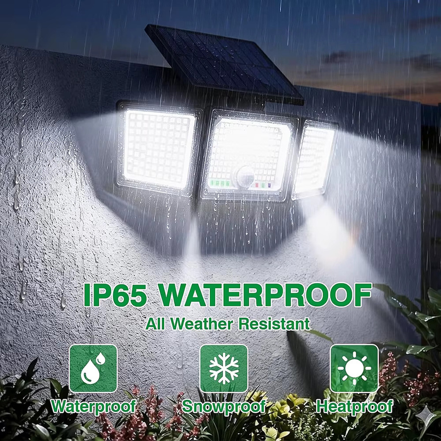 UMEXUS Solarleuchte für den Außenbereich mit 286 LEDs, 3500 Lumen, Bewegungssensor, IP65 wasserdicht, Schwarz - Bild 7