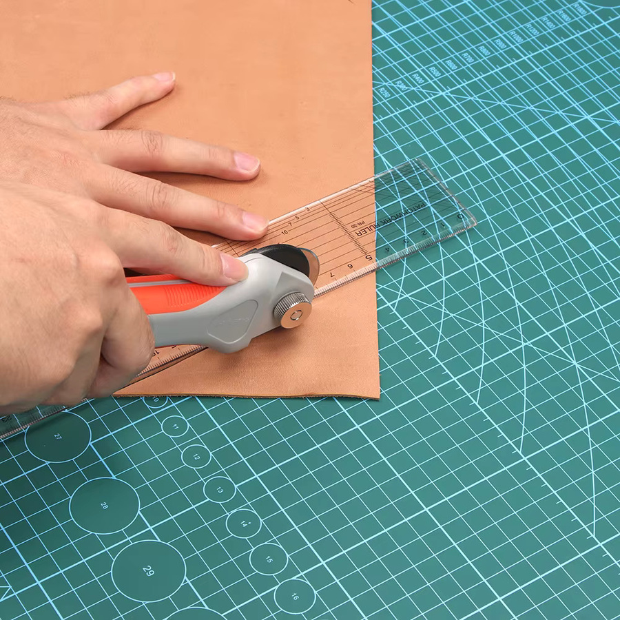 QJH Schneidematte aus PVC in Grün mit Gitter- und Kreismustern für DIY-Projekte, Größe A1, Breite: 60 cm, Länge: 90 cm - Bild 3