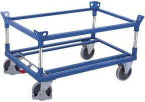 VARIOfit Fahrgestell mit 2 Winkelrahmen in Blau und Stahl, B/T: 81,0 x 61,0 cm, Traglast 500 kg - Bild 1