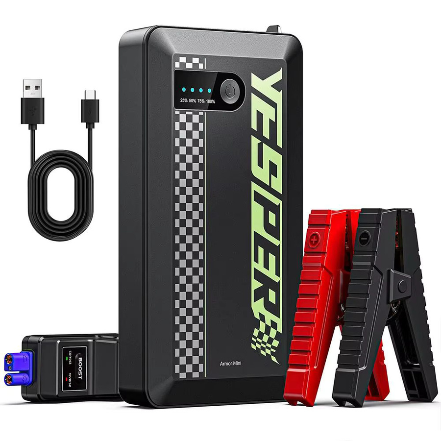YESPER Tragbarer Auto-Starthilfe-Booster 1500A Spitzenstrom, 12V Batterie-Booster Powerbank mit USB-C, Schwarz, Starthilfegerät für Motorrad, SUV, LKW (7L Benzin / 5.5L Diesel) - Bild 8