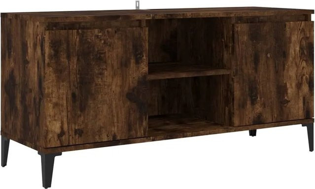 vidaXL TV-Schrank aus Holzwerkstoff und Metall in Räuchereiche, B/T/H: 103,5 x 35 x 50 cm - Bild 1