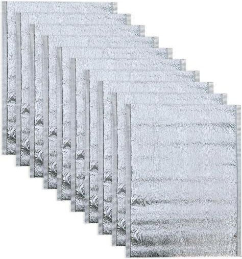 10 Stück isolierte Lunch-Kühltaschen aus Aluminiumfolie in Silber, B: 40 cm, H: 25 cm - Bild 1