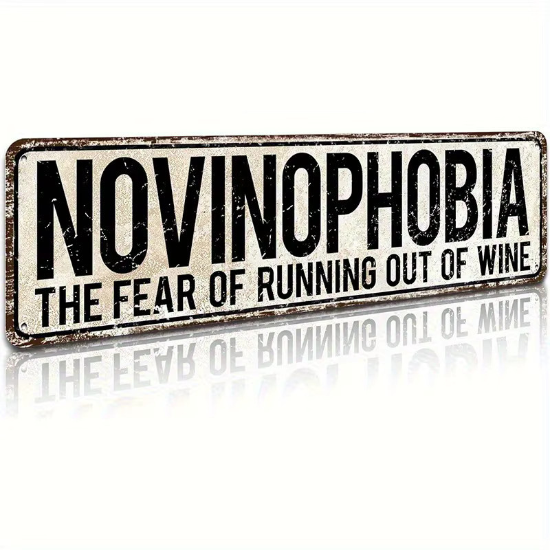Novinophobia Weinbar-Schild aus Metall, rustikale Wanddekoration in Rechteckform, B/H: 40,0 x 10,0 cm - Bild 3