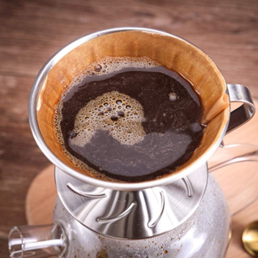 Wiederverwendbarer Kaffeefilter aus Edelstahl von CosyHome in Silber als Kaffeetropfer und Kaffeefilterhalter - Bild 5