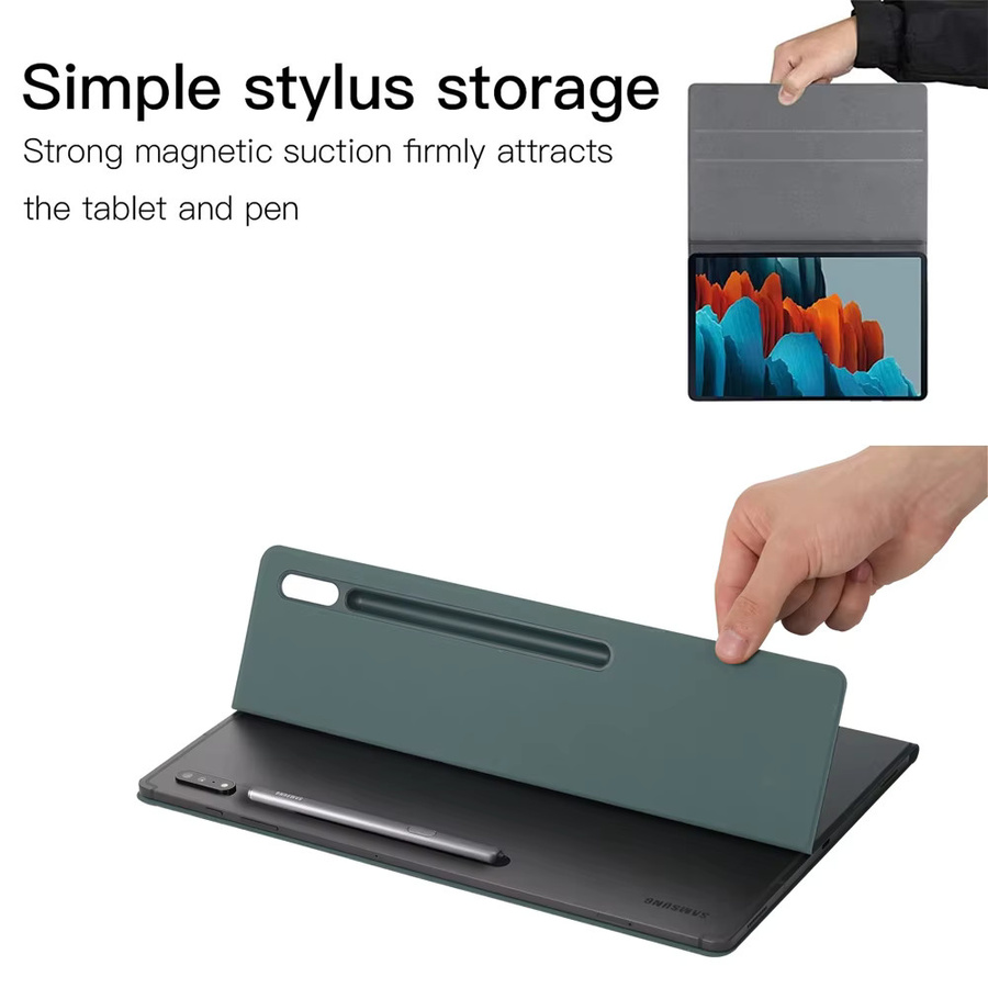 Samsung Galaxy Tab S9 FE und S10 Serie Magnetische Schutzhülle mit Stifthalter und Auto Sleep Wake Funktion in Grün - Bild 4