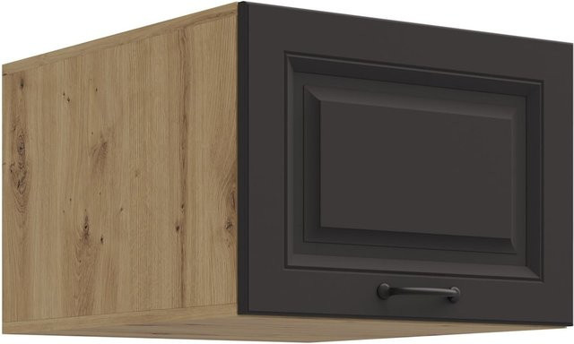Aufsatzschrank Hochschrank STILO für deine Küchenzeile in Grau und Eiche Artisan, Breite: 50 cm - Bild 1