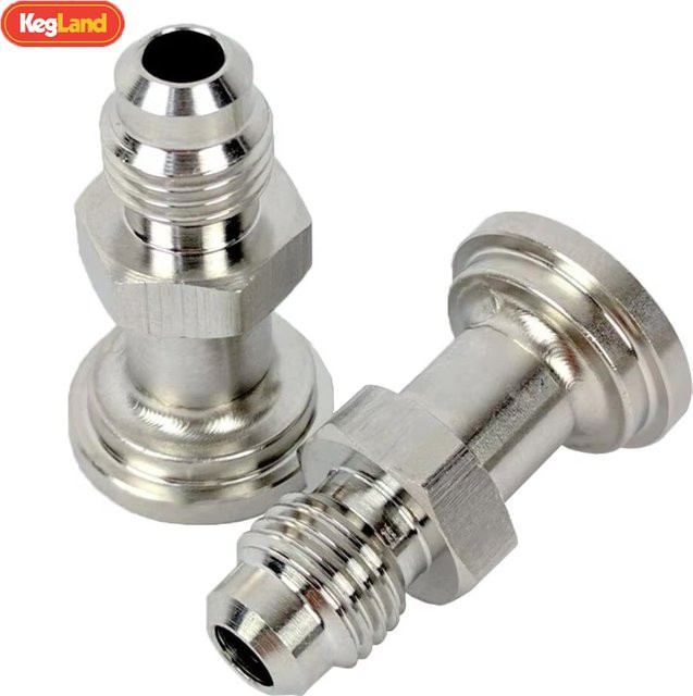 KegLand Edelstahl-Adapter mit 1/4 Zoll MFL-Stecker und 5/8 Sechskantmutter in Silber für Home Brewing - Bild 1