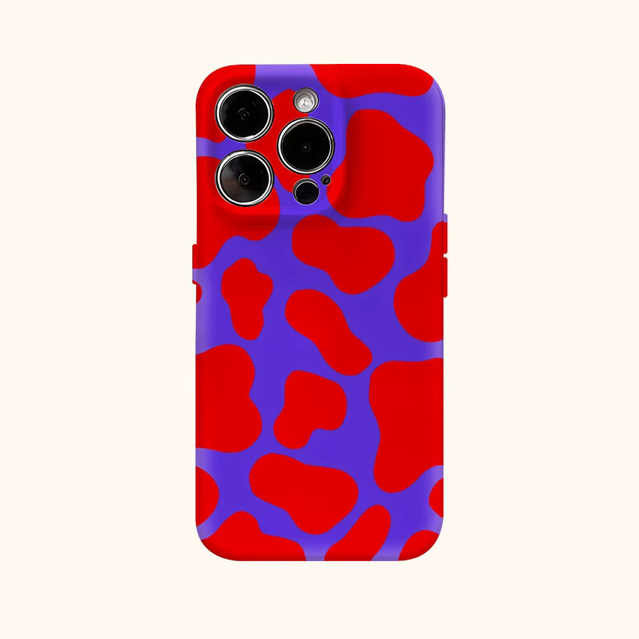 Handyhülle mit Splotch-Design in Rot und Lila für Apple iPhone 17 Pro Max Plus 16 15 14 13 12 11 mit doppelschichtiger Rückseite - Bild 2