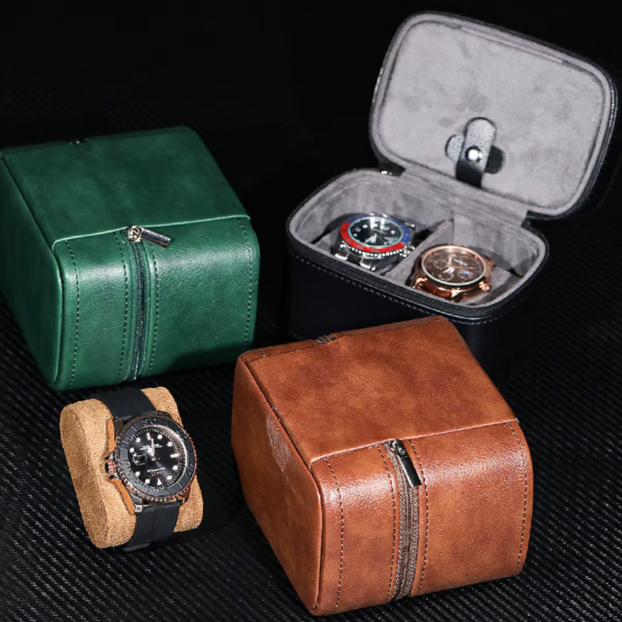 OAKCHARM Uhrenbox Organizer, Rindsleder, Vintage - Bild 2