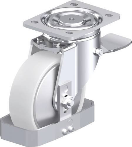 Blickle Stahlblech-Lenkrolle LH-PO 150G-ST-FA-FS in Weiß mit 150 mm Rad-Durchmesser und 400 kg Tragfähigkeit - Bild 1
